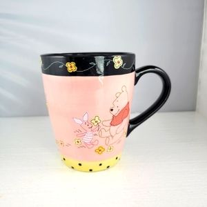 Winnie the Pooh Coffee Mug with Piglet with Raised Flower Buttons.